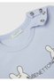 Baby Powder Blue Logo Printed Shoulder Snap Button Long Sleeve T-Shirt - 3