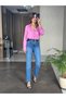 Blue Lacarino Straight Cut Cut Cut Leg Women's Jean Pants - 2