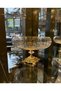Lotus Crystal 24 cm Cut Decorative Gold Cast-Footed Salad Bowl Glass Serving Tray & Salad Bowl