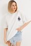 Embroidered Crew Neck Tshirt White