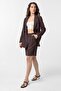 Brown Pleated Women's Bermuda Shorts - 3