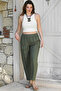 Khaki Pocket Jogger Leg: Elastic Waist Mixed Woven Casual Sleep Consumption - 3