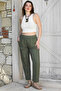 Khaki Pocket Jogger Leg: Elastic Waist Mixed Woven Casual Sleep Consumption - 2