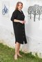 Black Shirt Collar Buttoned Long Sleeve Pocketed Washable Casual Muslin Woven Dress 118 62 - 5