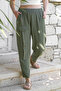 Khaki Pocket Jogger Leg: Elastic Waist Mixed Woven Casual Sleep Consumption