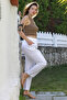 White Pocketed Washable Elastic Waist Jogger Leg Casual Linen Blend Woven Trousers 104 62 - 4