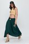 Women's Petrol Elastic Waist Ethnic Embroidery Detailed Pocket Skirt - 4