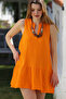 Mustard Judge Collar Sleeveless Striped Washed Hem Ruffled Casual Woven Dress 92 50 - 4