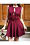 Women's Flounce Front Chest Bow Detailed Mini Dress - 2