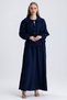 Women's Baby Collar Lace Detailed Tie-Up Blouse and Bell Skirt Double Linen Set - 4