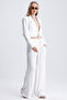 Women's Tied Crop Jacket and Belted Palazzo Trousers Two Piece Set - 2