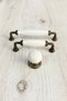 Metal-Real Porcelain Antique Yellow Color 96 mm Furniture/Cabinet/Garment Closet/Cap/Kitchen Handle - 2