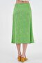 Green Slit Detailed Midi Woven Skirt - 8