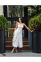 Women's Strappy Back Tie Design Midi Dress - 5