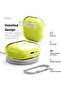 Clear Hang compatible with AirPods 4 case cover (2024) with Carabiner - Neon Yellow - 5