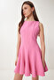 Flying Effect Mini Woven Dress Pink Lfk0004 - 3