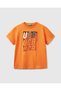 Boy's Orange Benetton Logo Printed T-Shirt