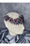 Nileda Model Crystal Beaded Henna Crown Bridal Hair Accessory Purple - 5