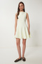 Flying Effect Mini Woven Dress Light Yellow Lfk0004 - 3