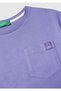 Girl's Purple Back Printed Patch Pocket T-Shirt - 3