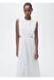 Embroidered dress with side slits