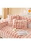 Soft And Comfortable Faux Fur Pink 3Pc 210x90Cm Sofa Cover/Topper - 2