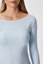 Kayak Neck Need Long Sleeve Light Blue Soft Top / Blouse - 8