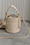 Cream Women's Drawstring Bucket Hand and Shoulder Bag - 4