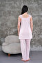 Women's Pink Lace Summer Special Design Cotton Maternity Maternity Pajama Set - 2