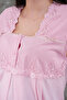 Women's Pink Lace Summer Special Design Cotton Maternity Maternity Pajama Set - 2