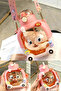 1000 ml Smile Teddy Bear Water Bottle with Straw, Children's Water Bottle, School Water Bottle with Strap, Pink Water Bottle with Sticker Gift - 2