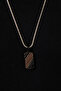 Men's Silver-Black Color Special Design Brush Pattern Plate Pendant with Stainless Steel - 2