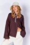 Plum Sleeves Loose Washed Muslin Oversize Comfortable Fit Women's Basic Shirt |   Mks 166881 -01-6881 - 2