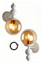2 Pieces Wired Wall Lamp Bulk Sconce Glass Head Metal Body - 3