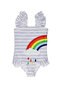 Baby Girl Ruffle Detailed Printed Swimsuit