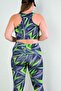 Women's Plus Size High Waist Leggings and Thick Strap Underwire-Free Crop Top Bustier 2-Piece Set - 2