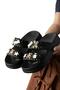 Women's Stylish Comfortable Daily Slippers with Stones Black - 4