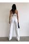 Women's White Palazzo Jean High Waist White Loose Jean - 2