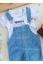 Baby Girl Baby Kids Jean Salopet 2-Piece Jeans Jumpsuit - 4