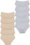 Women's High Waist 100% Cotton 10-Piece Ribbed Bato Panties Women's 10-Piece Panties - 2