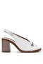 2511902 Y Women's Genuine Leather Heeled Sandals White