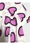 Girl's Cotton White Purple Heart Patterned Short Sleeve Shorts Summer Pajama Set - 3