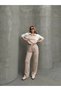 Garnish Half Zipper Oversize Wide Leg Soft Texture Modal Fabric Tracksuit Set - 2