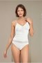 Women's Ecru Lace Detailed String Strap Tank Top & Slip Panty Camisole Set L6U0K.K.1A.