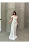 Off-Shoulder Draped Evening Dress - 2