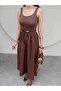 Zero Sleeve Midi Flared Skirt Dress - 3