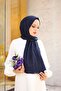 Bamboo Kraş Shawl Navy Blue - 2