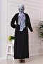 Side Tie Shule Dress-Black - 5