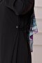 Side Tie Shule Dress-Black - 4