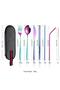 8 Piece Travel Cutlery Set with Bag Fork Knife Spoon Straw Chopstick Set Camping School Office Vacation Paslan - 5